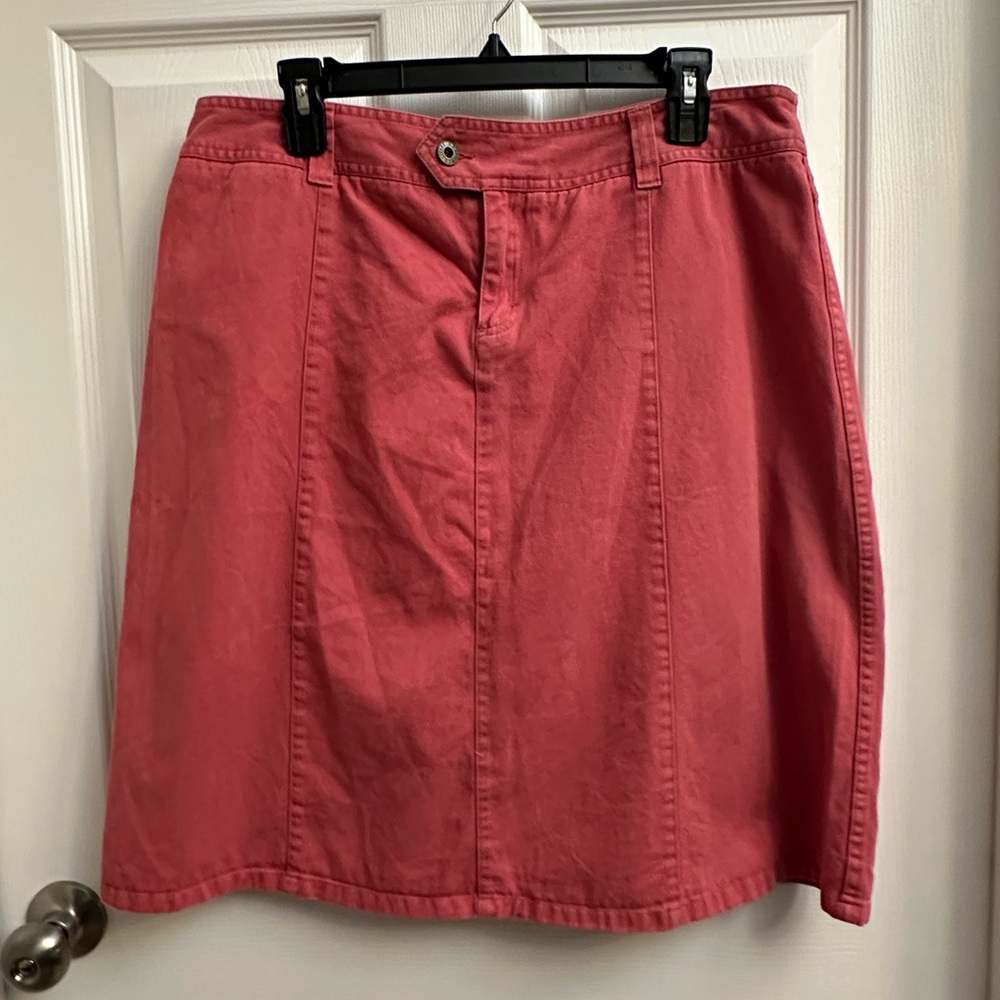 Bass Distressed Red A-Line Skirt
